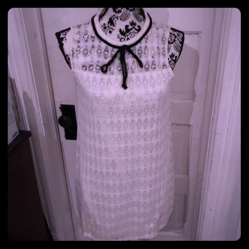 White lace mini dress